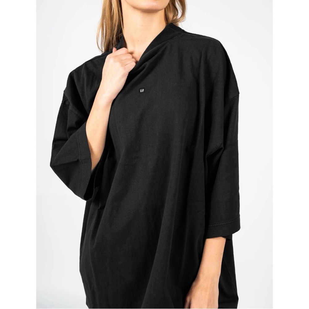 Yeezy Gap YZY Engineered By Balenciaga Washed Black Ultra Oversized Logo T-Shirt